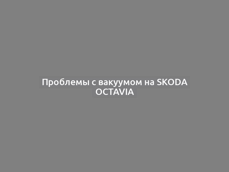 Проблемы с вакуумом на Skoda Octavia