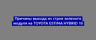 Причины выхода из строя зеленого модуля на Toyota Estima Hybrid 10